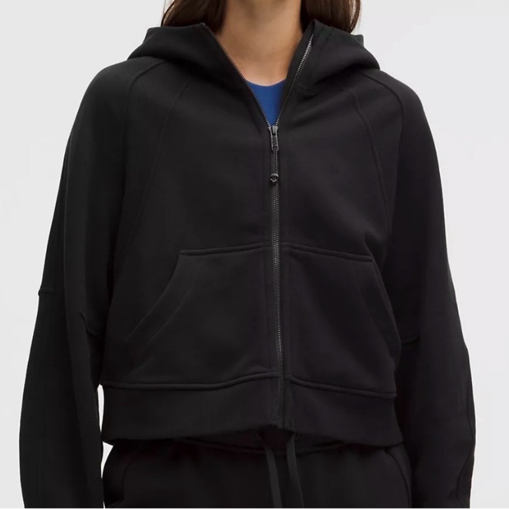 Lululemon Black Cropped Zip-Up Scuba Hoodie. Like New. Perfect Condition!
